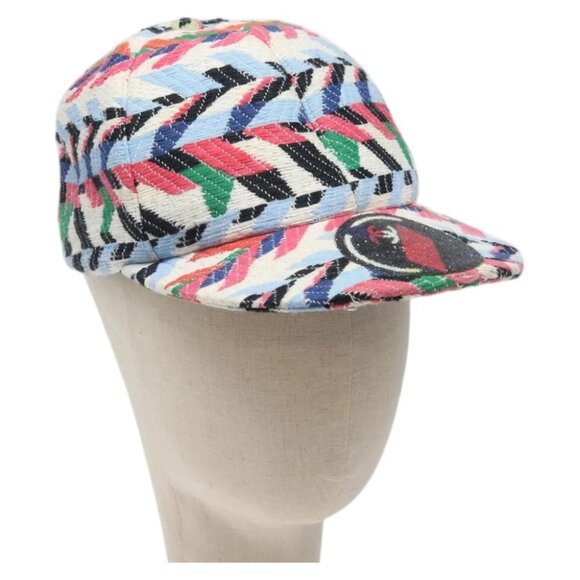 CHANEL Airline Cap Cotton Multicolor CC Auth BA2344 - Picture 1 of 12